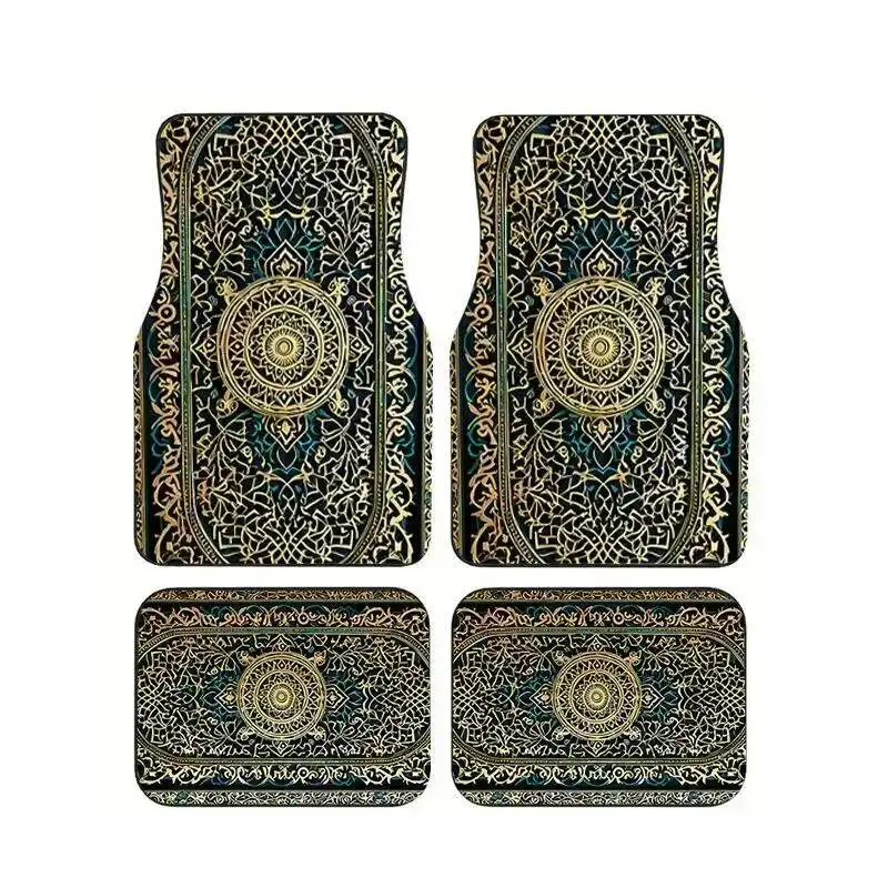 Black Gold Luxe Ethnic Pattern Car Floor Mat 4Pcs Set Universal Wear Resistant Waterproof Auto Foot PadsInterior Protective Mat
Black Gold Luxe Ethnic Pattern Car Floor Mat 4Pcs Set Universal Wear Resistant Waterproof Auto Foot PadsInterior Protective Mat