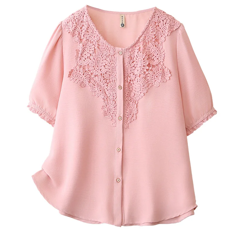 2026 Summer New Plus Size Ice Silk Blouse Short Sleeve Lace Patchwork Open Front Cardigan Loose Oversized Shirt For Women
2026 Summer New Plus Size Ice Silk Blouse Short Sleeve Lace Patchwork Open Front Cardigan Loose Oversized Shirt For Women