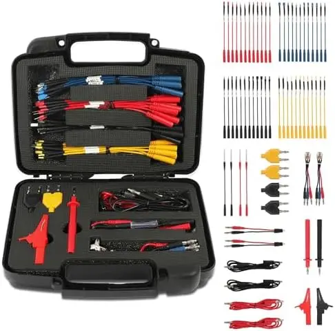 68-Piece Automotive Test Lead Kit – Multimeter Leads with Alligator Clips, Probes & Adapters for Electrical Testing
68-Piece Automotive Test Lead Kit – Multimeter Leads with Alligator Clips, Probes & Adapters for Electrical Testing