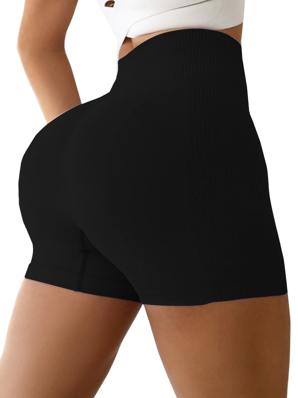 Women High Waist Ribbed Seamless Yoga Shorts Butt Lift Elastic Biker Shorts Solid Color Fitness Running Workout Sports Short Pan
Women High Waist Ribbed Seamless Yoga Shorts Butt Lift Elastic Biker Shorts Solid Color Fitness Running Workout Sports Short Pan