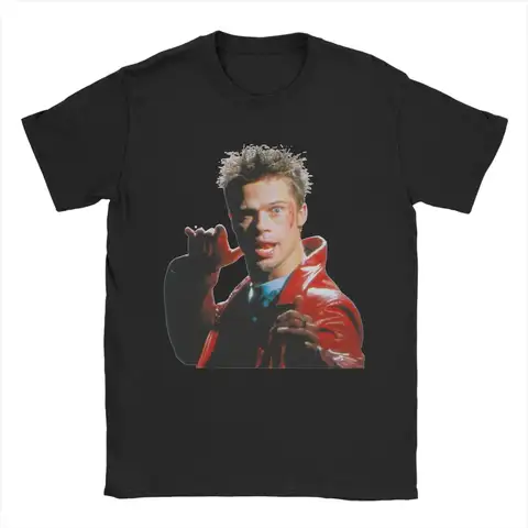 Fight club karate Tyler Durden Brad Pitt T Shirt 100% Cotton Clothing Short Sleeve Round Collar Tee Shirt Plus Size T-Shirts