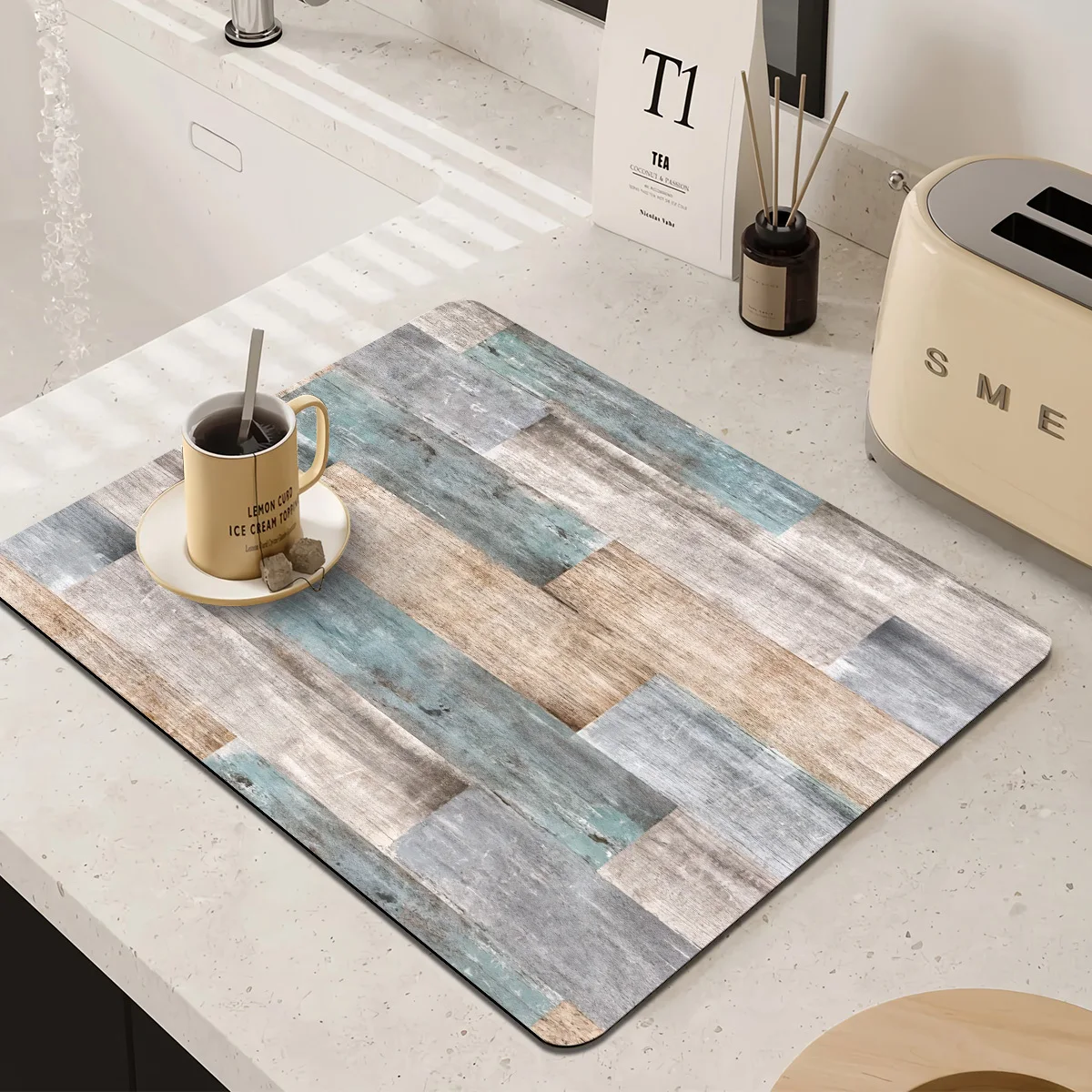 Distressed Wood Grain Dish Drying Mat Absorbent Quick Dry Washable Pad For Kitchen Counter Coffee Bar Home Supplies
Distressed Wood Grain Dish Drying Mat Absorbent Quick Dry Washable Pad For Kitchen Counter Coffee Bar Home Supplies