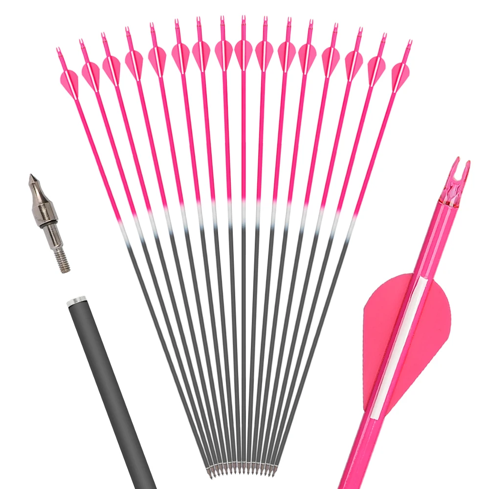 30 Inches Pure Carbon Arrow Spine 340 Diameter 7.8mm with Changable Arrowhead for Compound Bow Archery Hunting
30 Inches Pure Carbon Arrow Spine 340 Diameter 7.8mm with Changable Arrowhead for Compound Bow Archery Hunting