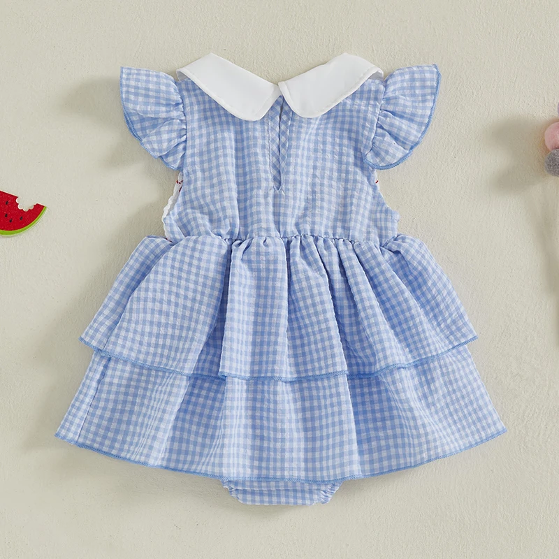 Toddler Girl Floral Print Ruffle Sleeve Romper Dress with Bowknot Belt Embroidered Peter Pan Collar Jumpsuit Adorable Summer
Toddler Girl Floral Print Ruffle Sleeve Romper Dress with Bowknot Belt Embroidered Peter Pan Collar Jumpsuit Adorable Summer