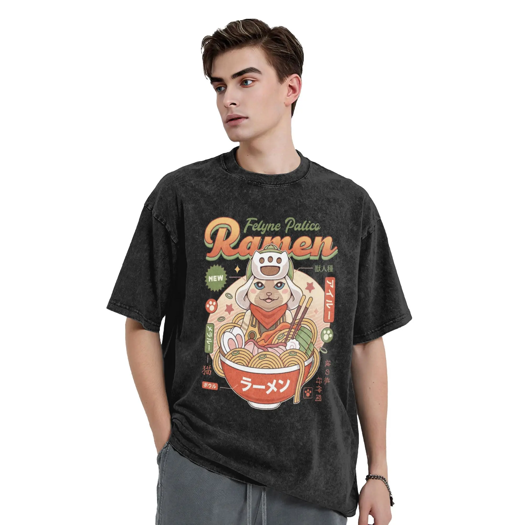 Men T-Shirt Felyne Palico Ramen Monster Hunter Washed T-Shirts Popular Beach Tee Shirt Awesome Loose Casual Clothing New Arrival
Men T-Shirt Felyne Palico Ramen Monster Hunter Washed T-Shirts Popular Beach Tee Shirt Awesome Loose Casual Clothing New Arrival