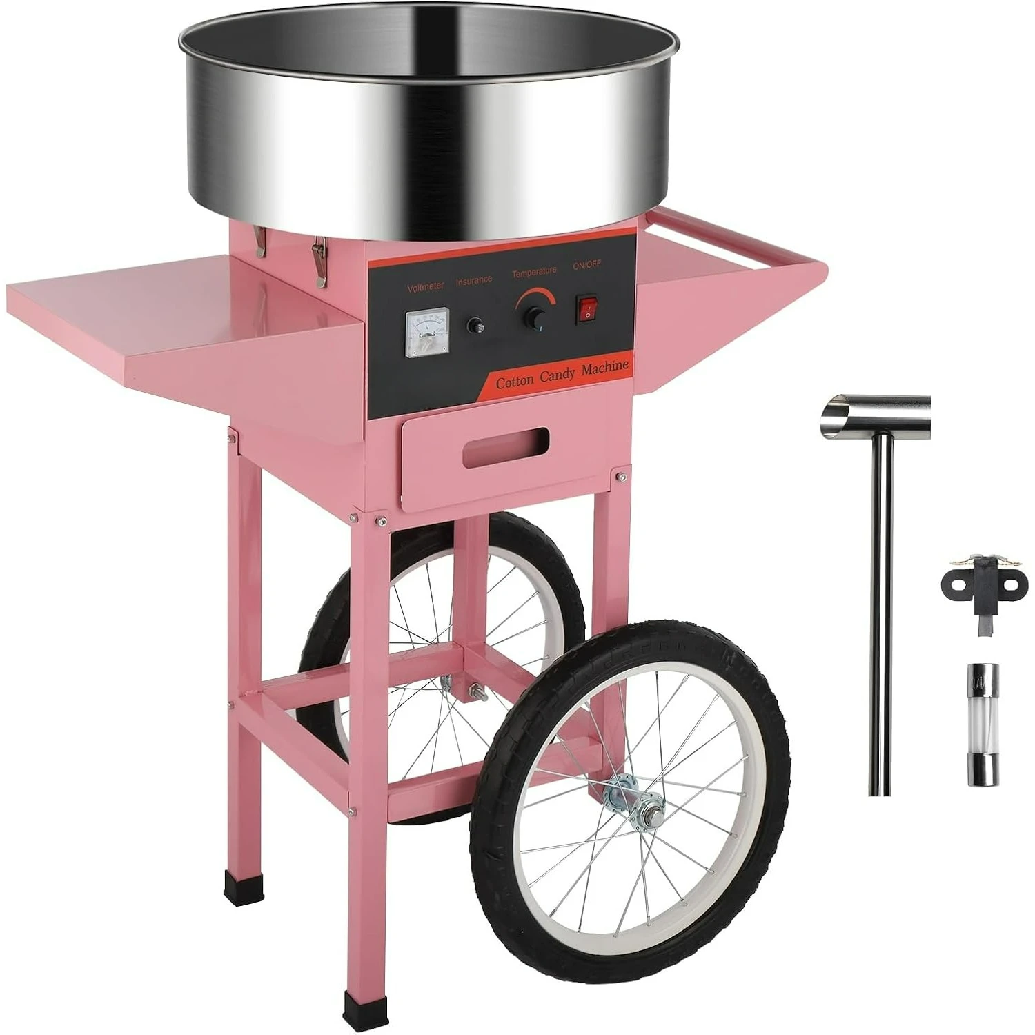21 Inch Cotton Candy Machine Cart, Commercial Cotton Candy Maker Machine Candy Floss Machine Pink
21 Inch Cotton Candy Machine Cart, Commercial Cotton Candy Maker Machine Candy Floss Machine Pink