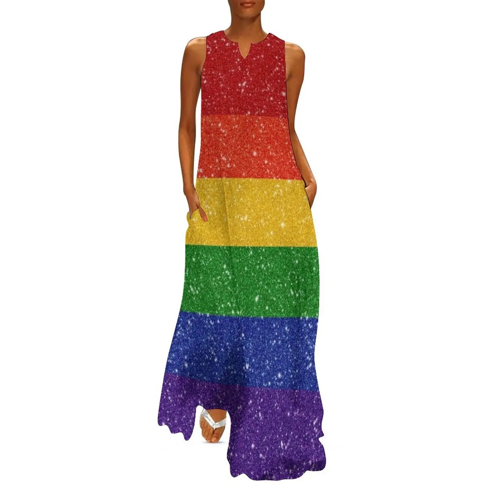 Faux Glitter LGBTQ Pride Rainbow Flag Background Long Dress Women dresses summer elegant dress
Faux Glitter LGBTQ Pride Rainbow Flag Background Long Dress Women dresses summer elegant dress