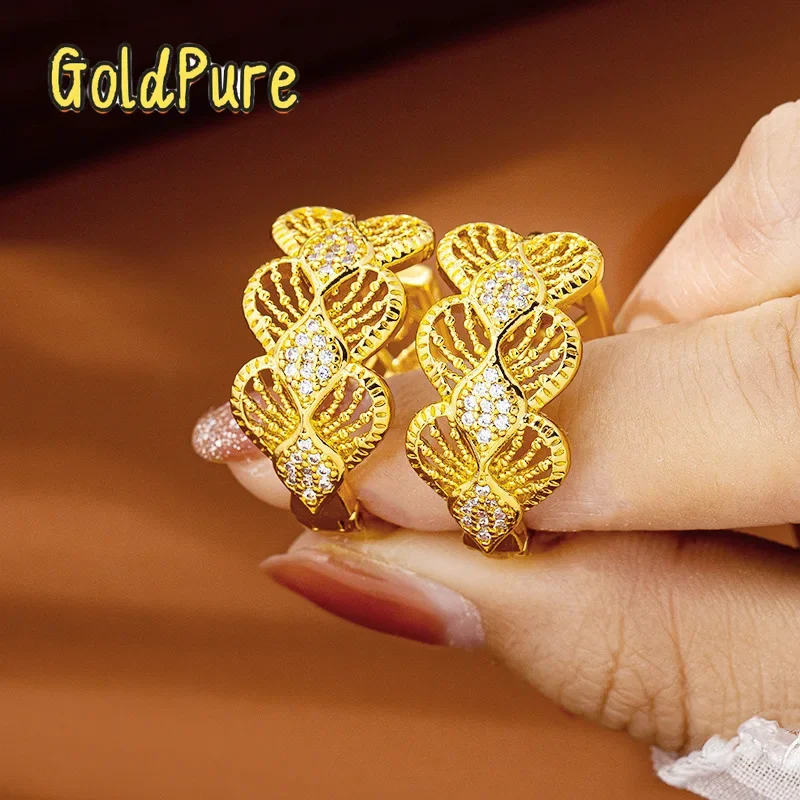Золотые серьги Goldpure Luxury 24K 9999 пробы, из чистого золота, женские, модные, ажурные, с бриллиантами, геометрической формы.
Золотые серьги Goldpure Luxury 24K 9999 пробы, из чистого золота, женские, модные, ажурные, с бриллиантами, геометрической формы.