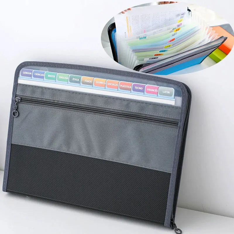 A4 accordion folder double zipper 13 layers large capacity, expansion folder with sticky label, folding folder
A4 accordion folder double zipper 13 layers large capacity, expansion folder with sticky label, folding folder