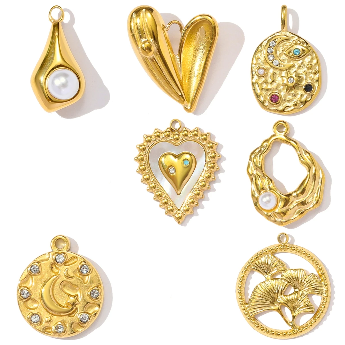 3Pcs/Lot Stainless Steel Moon Star Charms Heart Rhinestone Pendants For DIY Making Necklace Earrings Jewelry Accessory Wholesale
3Pcs/Lot Stainless Steel Moon Star Charms Heart Rhinestone Pendants For DIY Making Necklace Earrings Jewelry Accessory Wholesale