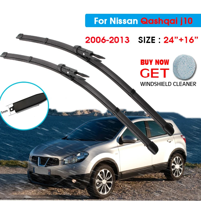 Car Wiper Blade For Nissan Qashqai j10 24"+16" 2006-2013 Windscreen Windshield Wipers Blades Window Wash Fit Pinch Tab Arm
Car Wiper Blade For Nissan Qashqai j10 24"+16" 2006-2013 Windscreen Windshield Wipers Blades Window Wash Fit Pinch Tab Arm
