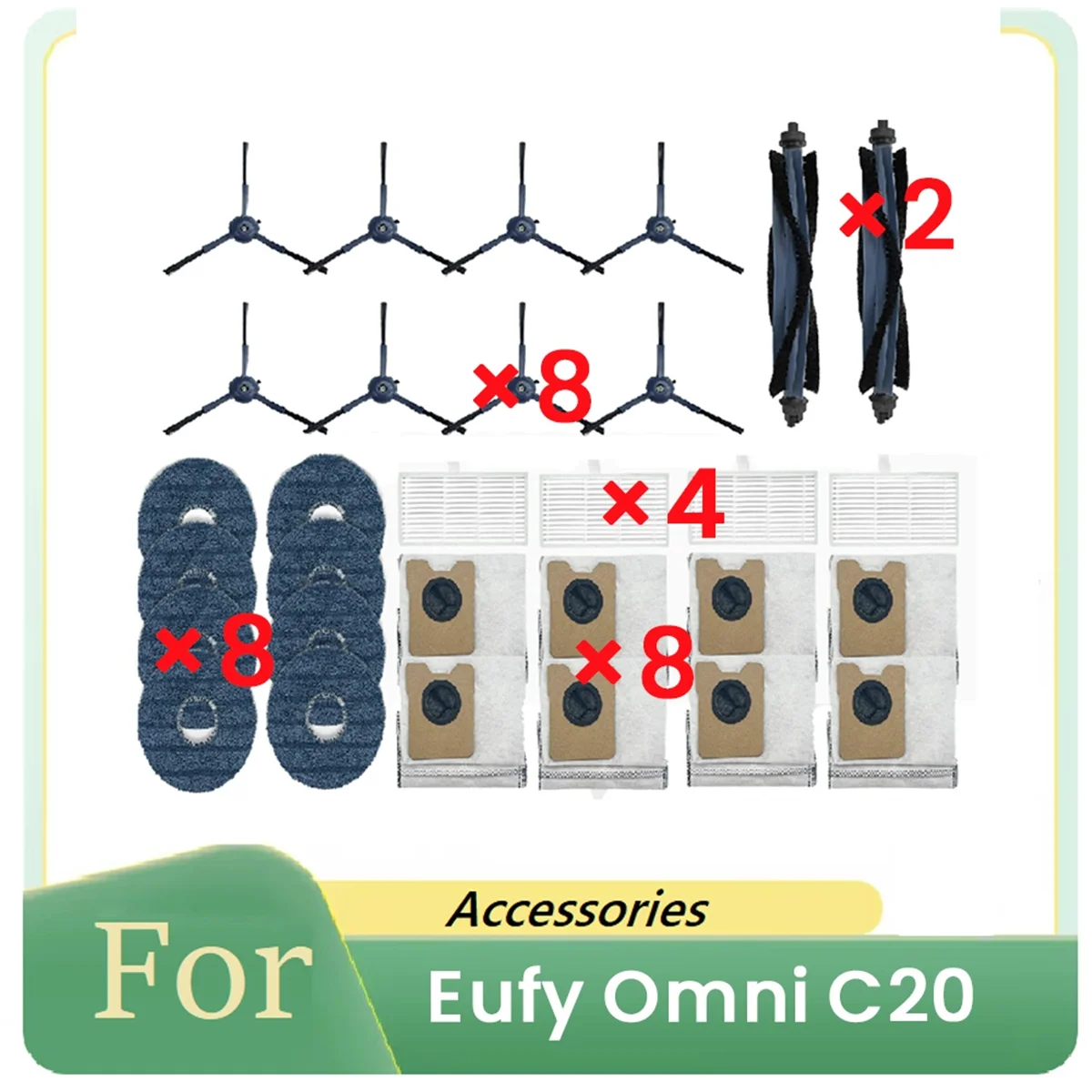 28 Pcs for Eufy Omni C20 Sweeping Robot Accessories Cleaner Parts Replacement Main Side Brush Mop Filter Set Dust BagM14K
28 Pcs for Eufy Omni C20 Sweeping Robot Accessories Cleaner Parts Replacement Main Side Brush Mop Filter Set Dust BagM14K