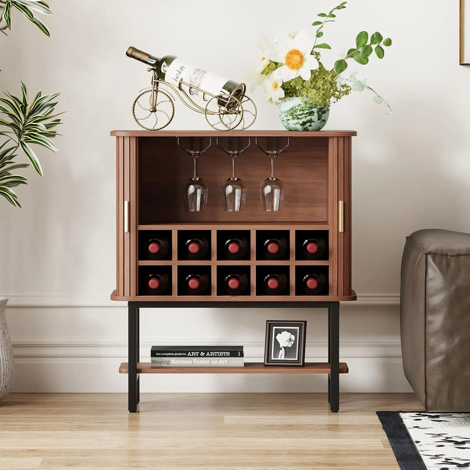 Wine Cabinet with Storage, Liquor Cabinet with Sliding Doors & Open Wine Rack, Fluted Wine Bar Cabinet with Glass, Customized
Wine Cabinet with Storage, Liquor Cabinet with Sliding Doors & Open Wine Rack, Fluted Wine Bar Cabinet with Glass, Customized