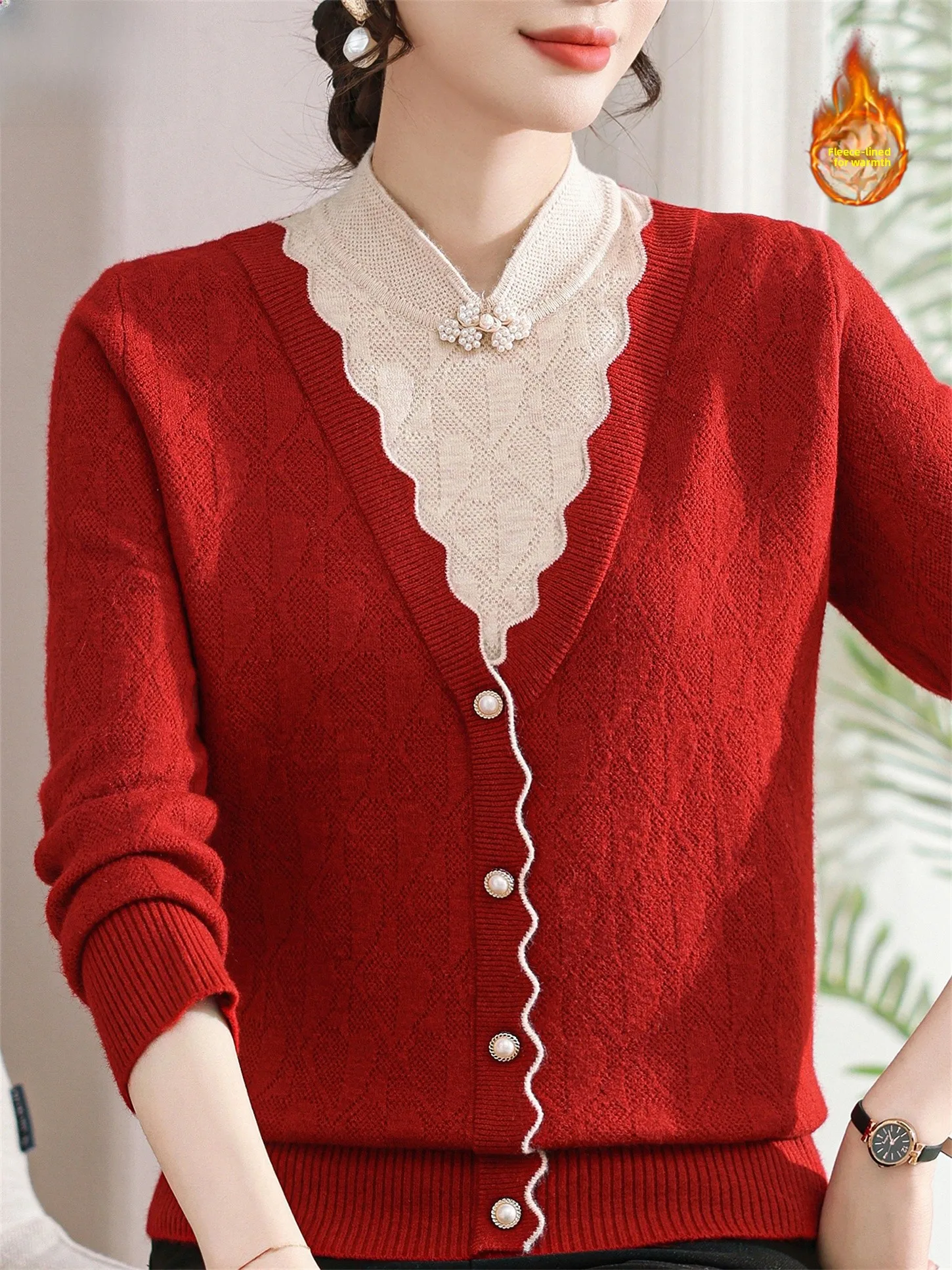 Thickened Fleece Lined National Style Base Shirt for Middle-Aged And Elderly Women Winter Warm Sweater Integrated Velvet
Thickened Fleece Lined National Style Base Shirt for Middle-Aged And Elderly Women Winter Warm Sweater Integrated Velvet