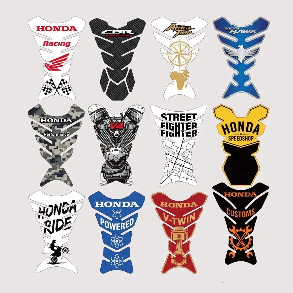 FOR HONDA CB CBR Motorcycle PVC Tank Pad Tank Cap Racing Sticker Universal Waterproof Reflective 3M pvc