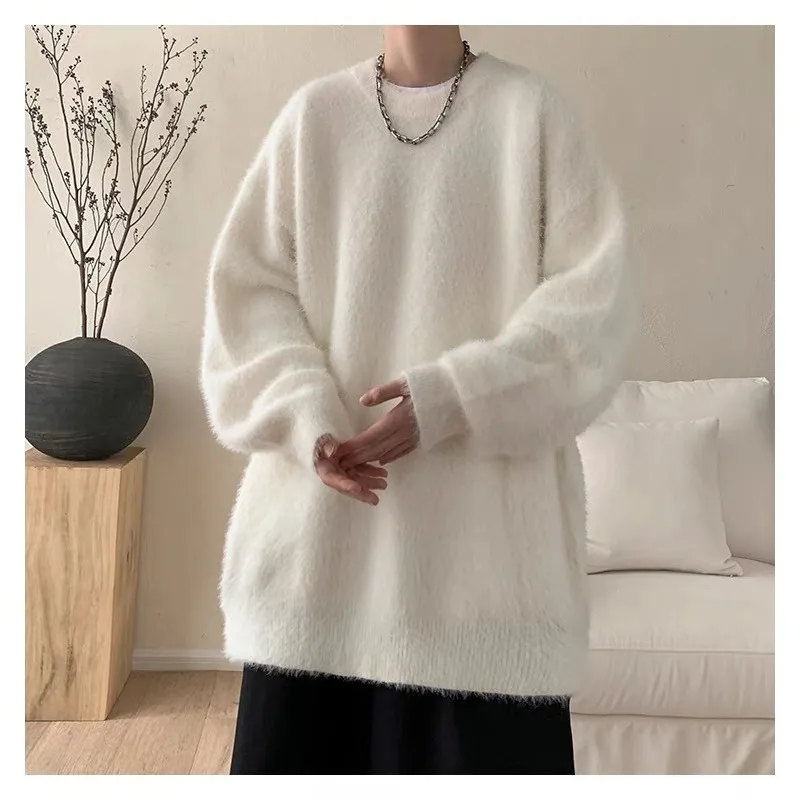 Sweater autumn and winter high-end sense handsome thickened round neck sweater soft waxy lazy style American loose jacket
Sweater autumn and winter high-end sense handsome thickened round neck sweater soft waxy lazy style American loose jacket