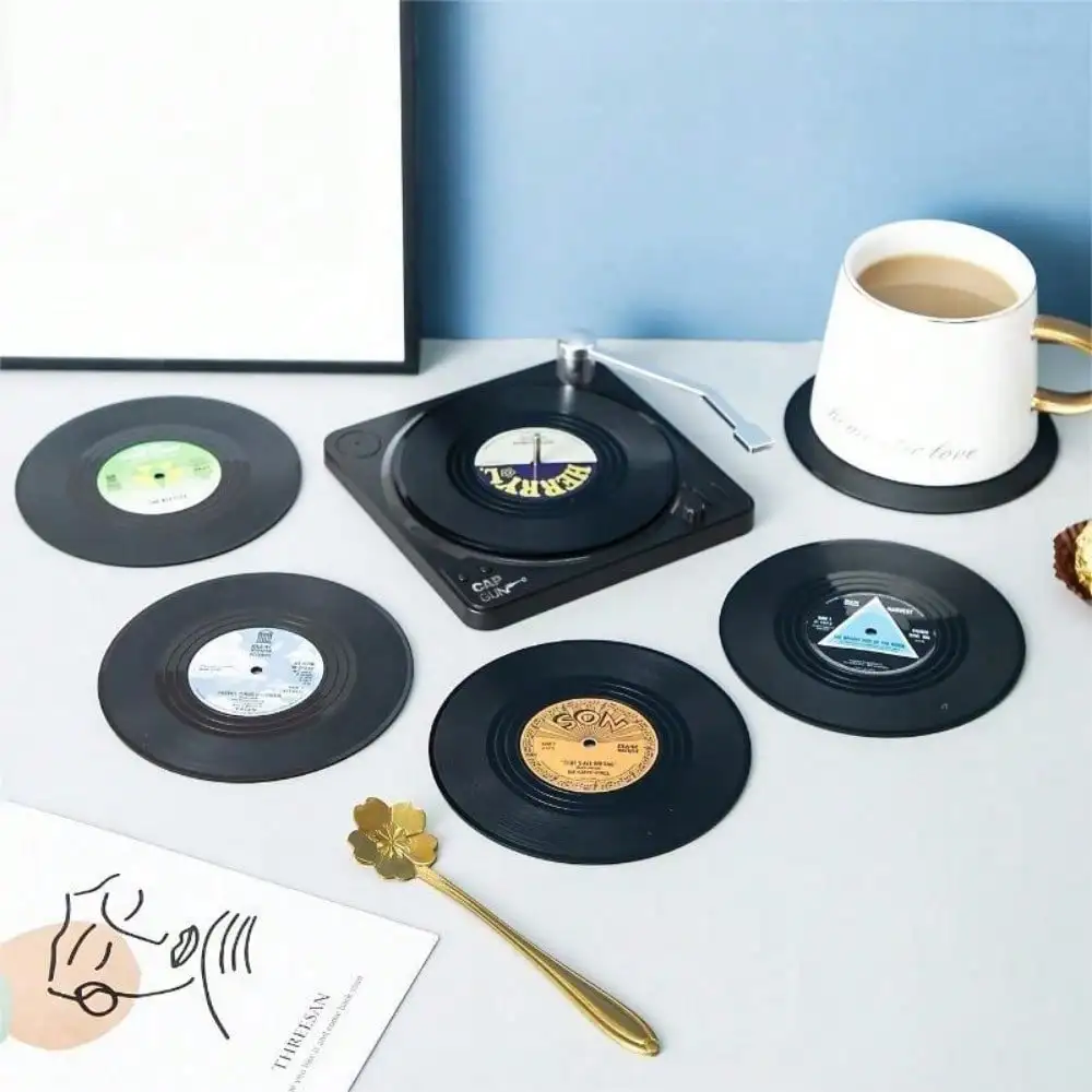 Vinyl Record Design Coaster,6 Counts/Set Heat Resistant Non-Slip Coaster, Decorative Coaster For Coffee & Tea Cup
Vinyl Record Design Coaster,6 Counts/Set Heat Resistant Non-Slip Coaster, Decorative Coaster For Coffee & Tea Cup