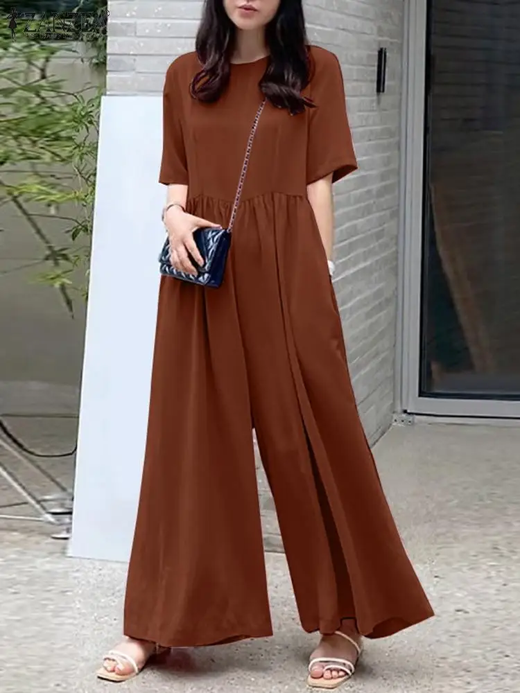 ZANZEA Elegant Solid Wide Leg Pant Holiday Pockets Overalls Casual Women Rompers Fashion Loose Summer 2023 High Waist Jumpsuits
ZANZEA Elegant Solid Wide Leg Pant Holiday Pockets Overalls Casual Women Rompers Fashion Loose Summer 2023 High Waist Jumpsuits