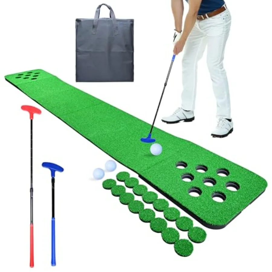 Golf Putting Game Set for Indoor and Outdoor, Portable Golf Pong Putting Green Mat with 2 Putters, 2 Balls, 16 Hole Covers, 1 S
Golf Putting Game Set for Indoor and Outdoor, Portable Golf Pong Putting Green Mat with 2 Putters, 2 Balls, 16 Hole Covers, 1 S