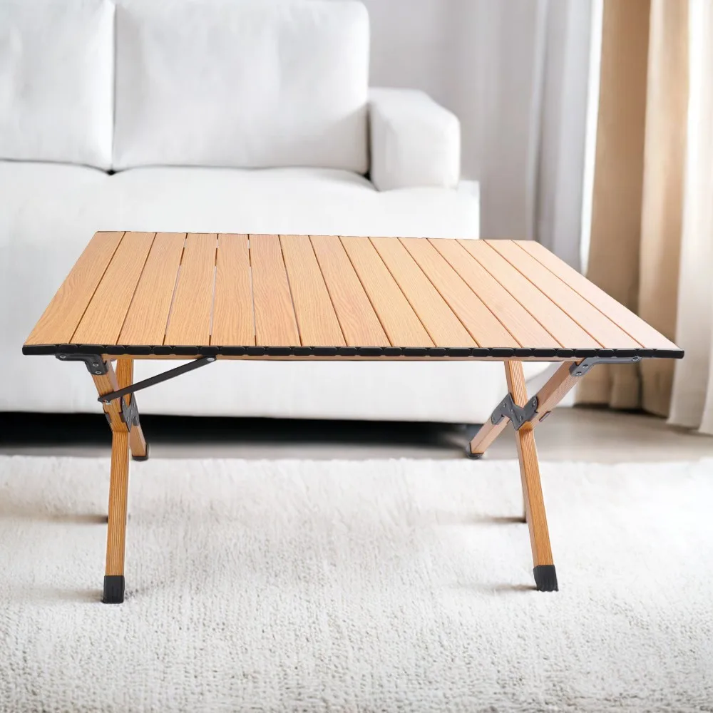 Portable picnic table, rollable aluminum alloy table top, with folding solid X-shaped frame, and handbag ZB1002MW
Portable picnic table, rollable aluminum alloy table top, with folding solid X-shaped frame, and handbag ZB1002MW