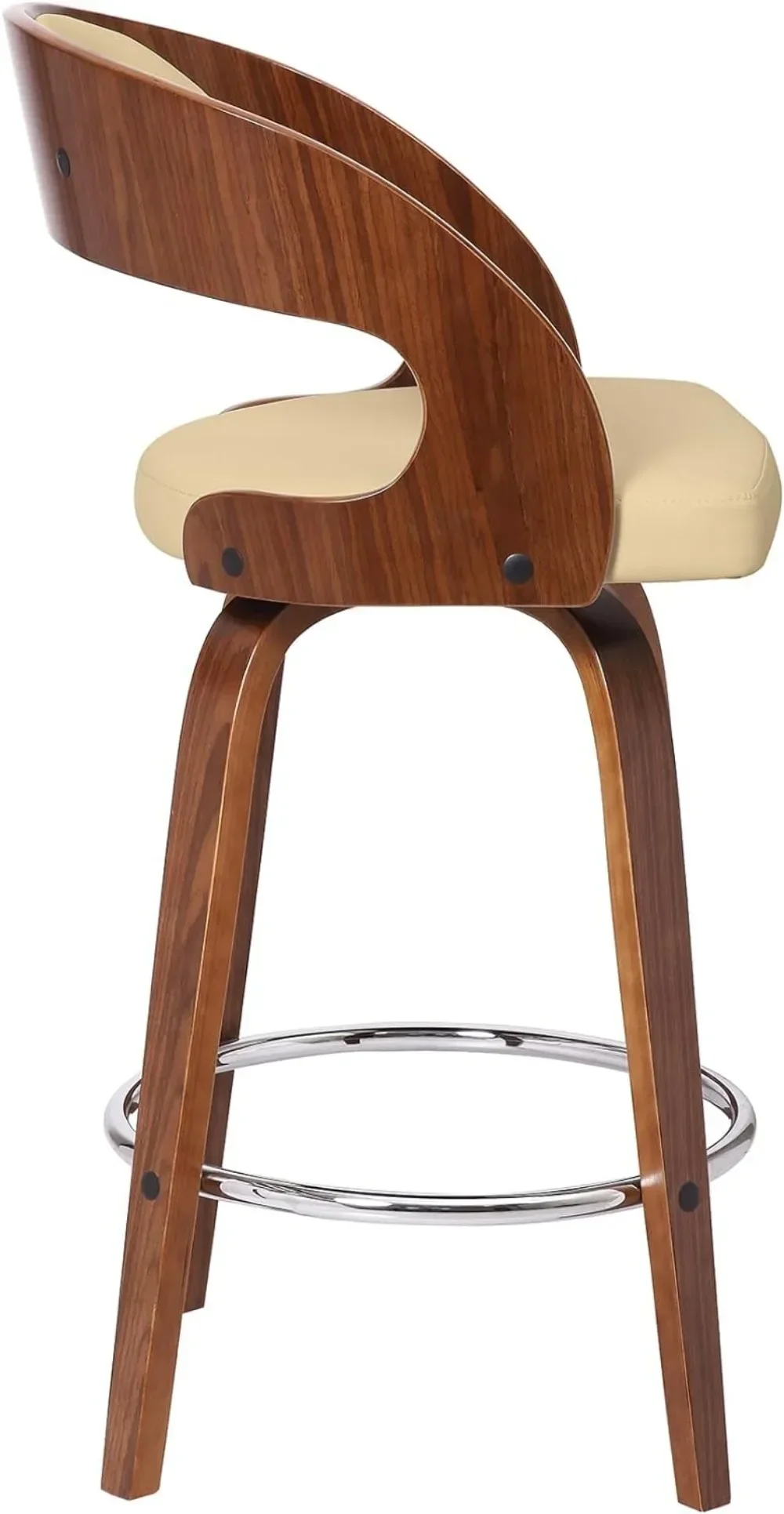 For 30" Bar Height Barstool in Brown Faux Leather and Walnut Wood Finish
For 30" Bar Height Barstool in Brown Faux Leather and Walnut Wood Finish