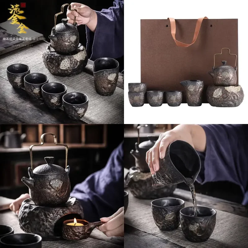 【CHIMU HOME】 Loop-handled Teapot Warm Sets Candle Warm Base for Teapot Teacup One Pot Four Cups Kung Fu Set Mini
【CHIMU HOME】 Loop-handled Teapot Warm Sets Candle Warm Base for Teapot Teacup One Pot Four Cups Kung Fu Set Mini