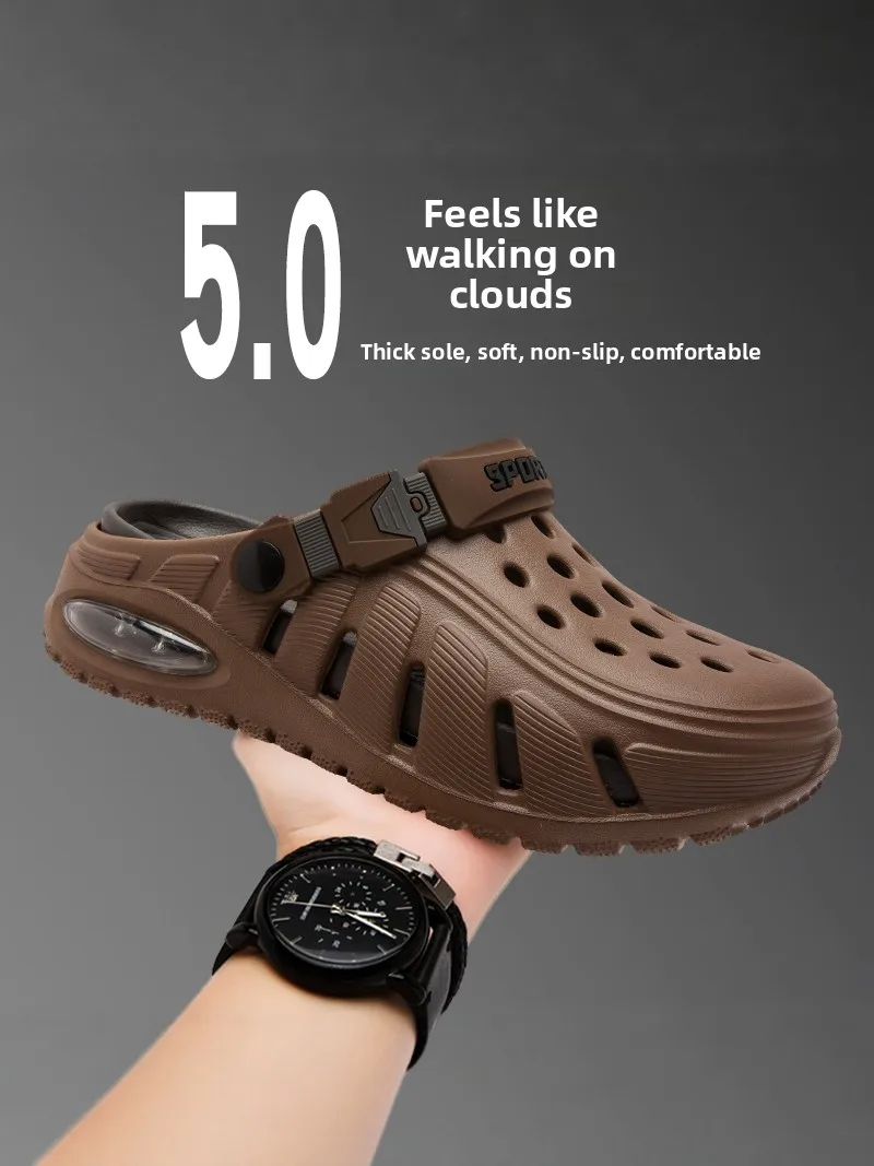 Men's Summer Anti-Slip Hole Hole Shoes Soft Bottom Half Slippers Driving Beach Thick Bottom Sandals Casual EVA Injection Mould
Men's Summer Anti-Slip Hole Hole Shoes Soft Bottom Half Slippers Driving Beach Thick Bottom Sandals Casual EVA Injection Mould