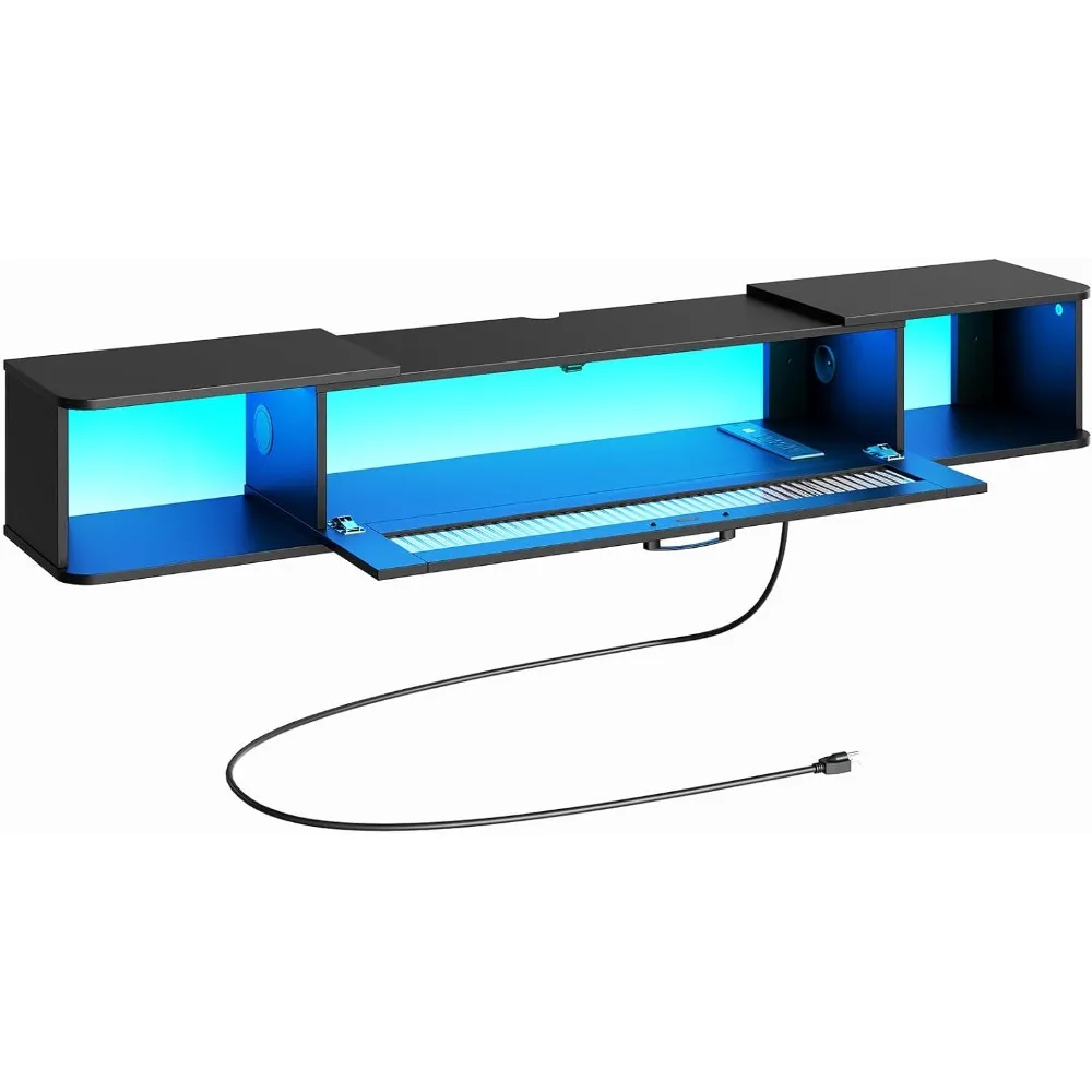 Floating TV Stand Wall Mounted Media Console with LED Lights and Power Outlet for 65 Inch TVs
Floating TV Stand Wall Mounted Media Console with LED Lights and Power Outlet for 65 Inch TVs