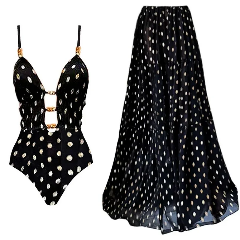 2Pcs Deep V One Piece Swimsuit With Long Skirt Women Sexy Swimwear Pearl Bikini Female Retro Bathingsuits Bodysuit Beachwear
2Pcs Deep V One Piece Swimsuit With Long Skirt Women Sexy Swimwear Pearl Bikini Female Retro Bathingsuits Bodysuit Beachwear