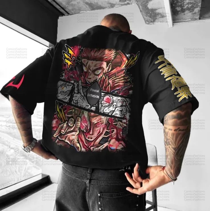 Anime Spell Battle Printed T-shirt Men's and Women's Cartoon Short sleeved Top Men's Loose Casual Wear
Anime Spell Battle Printed T-shirt Men's and Women's Cartoon Short sleeved Top Men's Loose Casual Wear