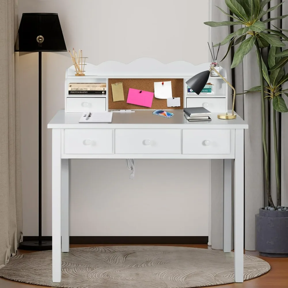 Home Office Furniture Writing Desk, 5 Drawers(White) , Computer Work Station with Detachable Hutch for Children's Study
Home Office Furniture Writing Desk, 5 Drawers(White) , Computer Work Station with Detachable Hutch for Children's Study