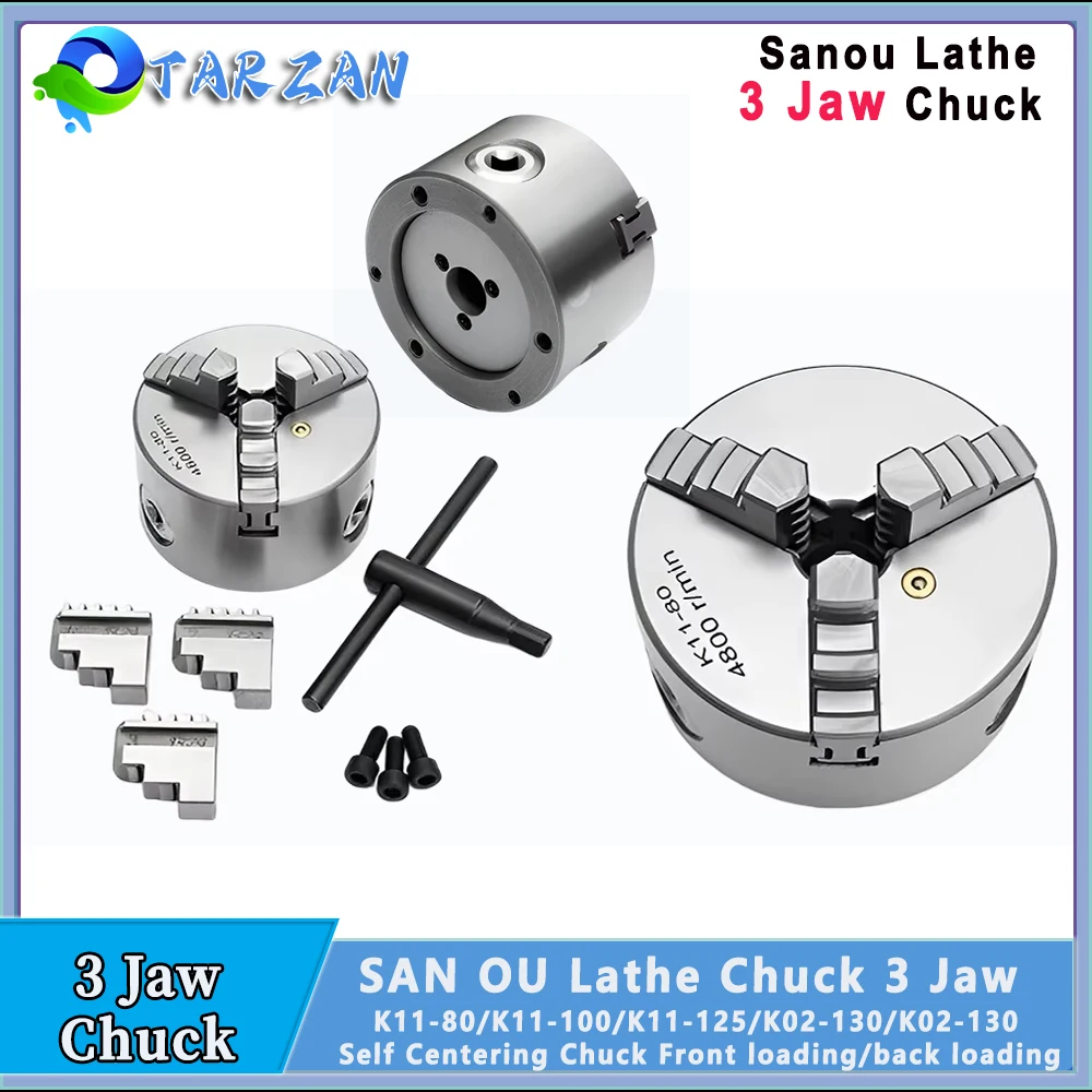 SANOU Self Centering Lathe Chuck 3 Jaws claw Manual Metal Scroll Chuck for Drilling Milling Machine Back loading /Front loading
SANOU Self Centering Lathe Chuck 3 Jaws claw Manual Metal Scroll Chuck for Drilling Milling Machine Back loading /Front loading