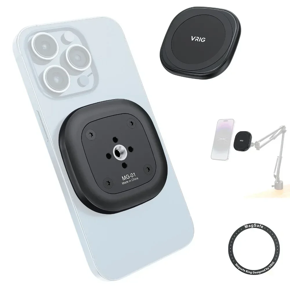 Vrig Mg-01 Strong Magnetic for Magsafe To 1/4 Screw Mount Holder for Mini 12/12 Pro/12 Pro Max Magnetic Phone Holder
Vrig Mg-01 Strong Magnetic for Magsafe To 1/4 Screw Mount Holder for Mini 12/12 Pro/12 Pro Max Magnetic Phone Holder