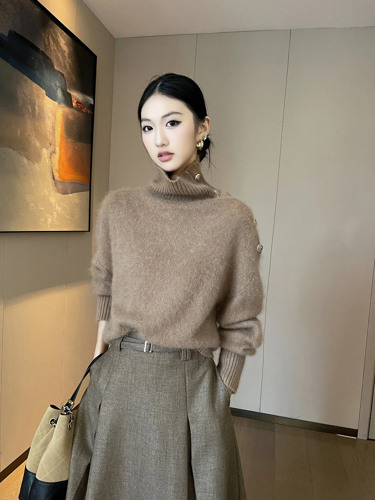 Brown Vintage Long Sve Knitted Sweater Women Winter Loose Slim Soft Cozy Commute Sle Knitwear f High Collar Regular Fit
Brown Vintage Long Sve Knitted Sweater Women Winter Loose Slim Soft Cozy Commute Sle Knitwear f High Collar Regular Fit