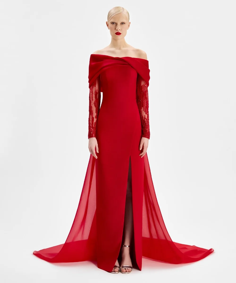 Customized Jersey Criss-Cross Straight Off-the-shoulder Long Dresses Bespoke Occasion Exquisite High Quality
Customized Jersey Criss-Cross Straight Off-the-shoulder Long Dresses Bespoke Occasion Exquisite High Quality
