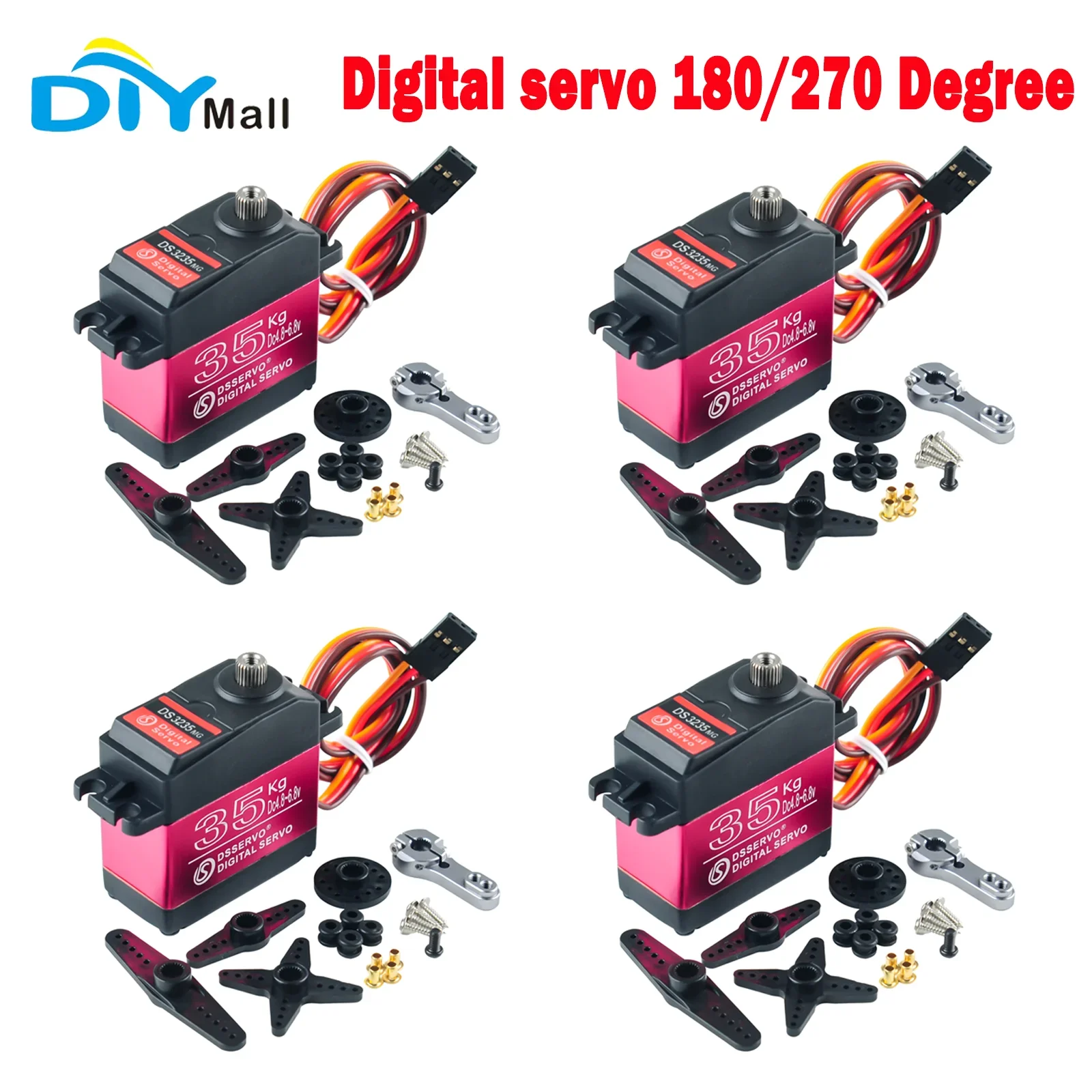 1/2/4PCS 35KGhigh torque IP66 waterproof digital steering gear 180/270 degrees suitable for remote control aircraft, cars, boats
1/2/4PCS 35KGhigh torque IP66 waterproof digital steering gear 180/270 degrees suitable for remote control aircraft, cars, boats