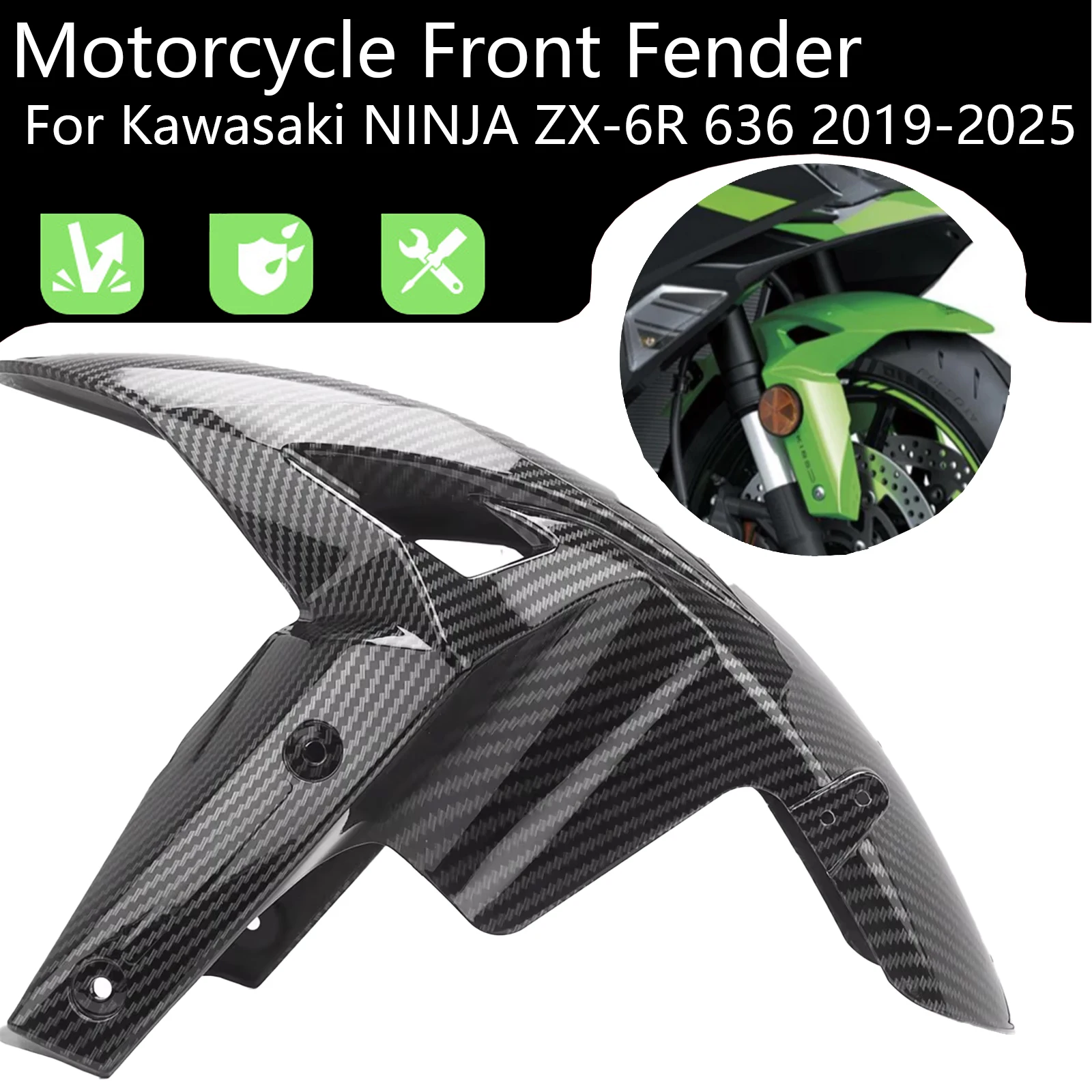 Motorcycle Accessories For Kawasaki NINJA ZX-6R 636 2019-2025 Front Fender Mudguard Mudflap Guard Cover ABS Carbon Fiber
Motorcycle Accessories For Kawasaki NINJA ZX-6R 636 2019-2025 Front Fender Mudguard Mudflap Guard Cover ABS Carbon Fiber