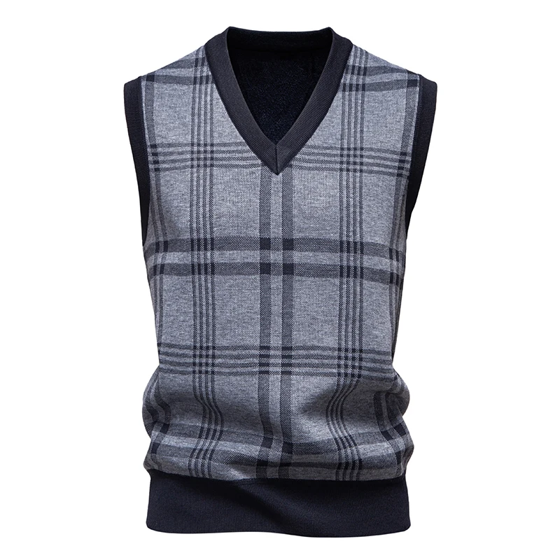 Мужской вязаный жилет-пуловер на весну-осень с V-образным вырезом, без рукавов, в стиле смарт-кэжуал
Мужской вязаный жилет-пуловер на весну-осень с V-образным вырезом, без рукавов, в стиле смарт-кэжуал