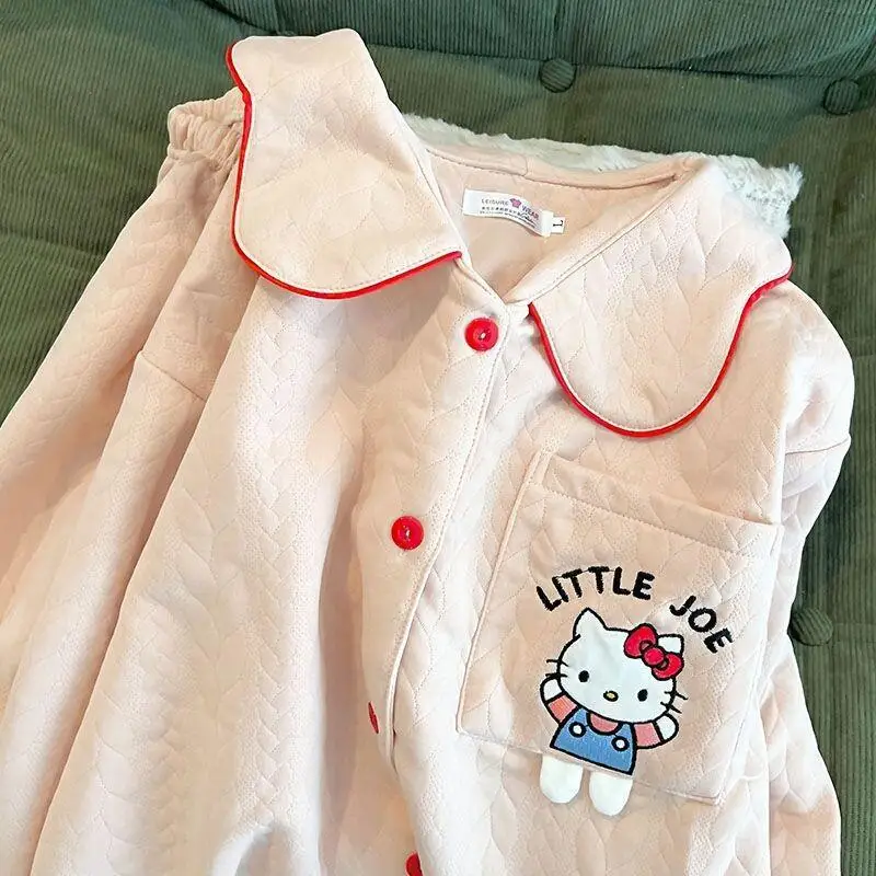 Sanrio Hello Kitty women's Pajamas Set Sleepwear Air Cotton Quilted Thickened Home Loungewear Pink Cute Cartoon Spring Autumn
Sanrio Hello Kitty women's Pajamas Set Sleepwear Air Cotton Quilted Thickened Home Loungewear Pink Cute Cartoon Spring Autumn