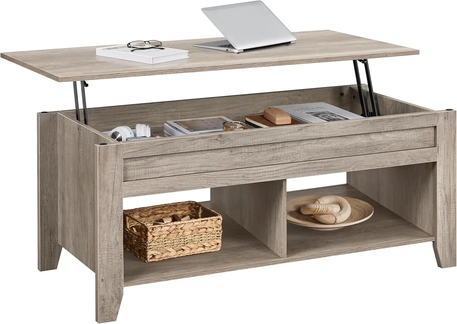 Lift Top Coffee Table with Hidden Storage & Lower Shelf, Farmhouse Style, 47.5in, Gray
Lift Top Coffee Table with Hidden Storage & Lower Shelf, Farmhouse Style, 47.5in, Gray