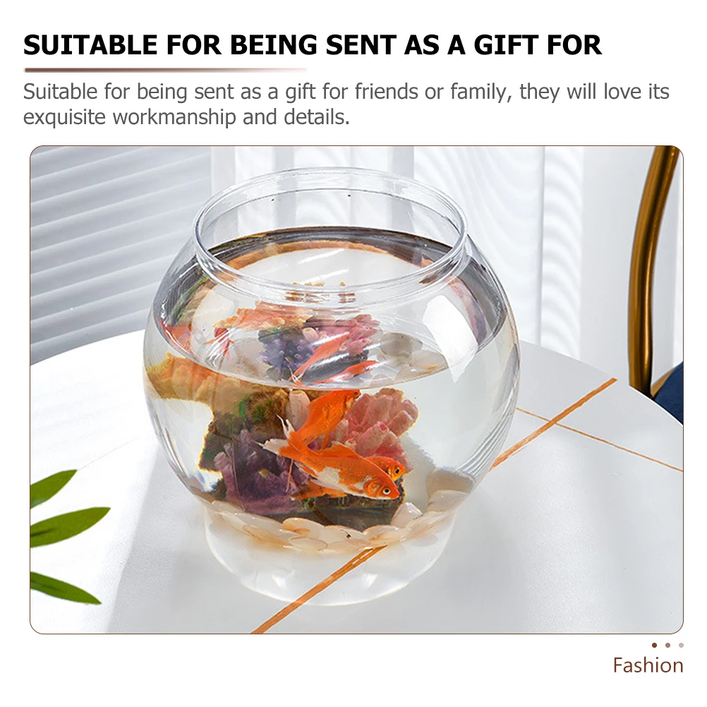 Transparent Landscape Fish Tank Medium 110B Clear Plastic Container Round Vase Desktop Aquarium Globe Bowl for Goldfish Indoor 
Transparent Landscape Fish Tank Medium 110B Clear Plastic Container Round Vase Desktop Aquarium Globe Bowl for Goldfish Indoor