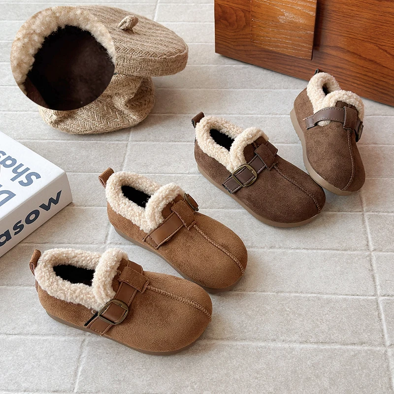 Children Boots 2025 Autumn Winter New Kids Warm Fur Shoes Boys Loafers With Velvet Buckle Strap Girls Flat Shoes For Toddler
Children Boots 2025 Autumn Winter New Kids Warm Fur Shoes Boys Loafers With Velvet Buckle Strap Girls Flat Shoes For Toddler