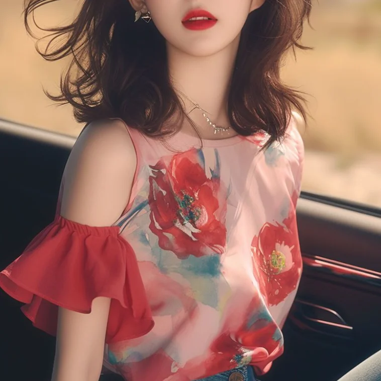 Summer Niche French Light Mature Exquisite Top, Light Luxury High-End Feeling, Red Printed Shoulder T-Shirt, Women's Top
Summer Niche French Light Mature Exquisite Top, Light Luxury High-End Feeling, Red Printed Shoulder T-Shirt, Women's Top