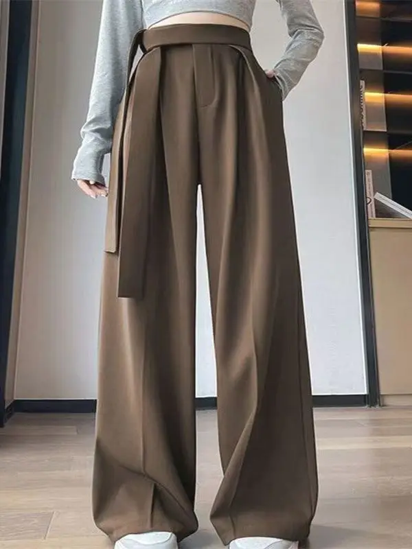 Red New Chinese Style Suit Pants Belted Drapey Loose Slimming High Waist Straight Leg Long Trousers for Women Elegant
Red New Chinese Style Suit Pants Belted Drapey Loose Slimming High Waist Straight Leg Long Trousers for Women Elegant