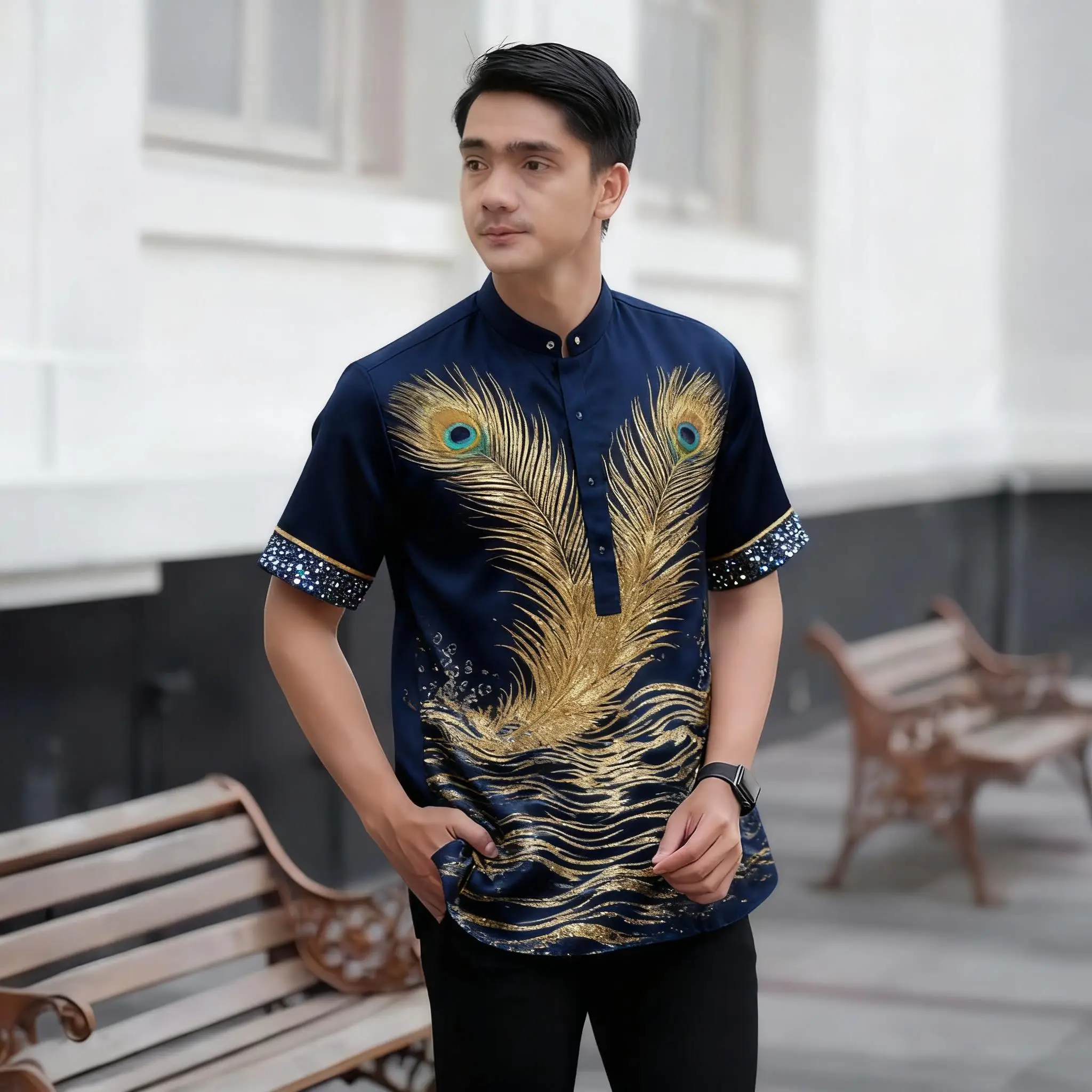 Мусульманские мужчины с короткими рукавами, исламская арабская лоскутная полосатая вышивка, мусульманская рубашка Ид, Джубба, повседневная свободная абайя, Ропа
Мусульманские мужчины с короткими рукавами, исламская арабская лоскутная полосатая вышивка, мусульманская рубашка Ид, Джубба, повседневная свободная абайя, Ропа