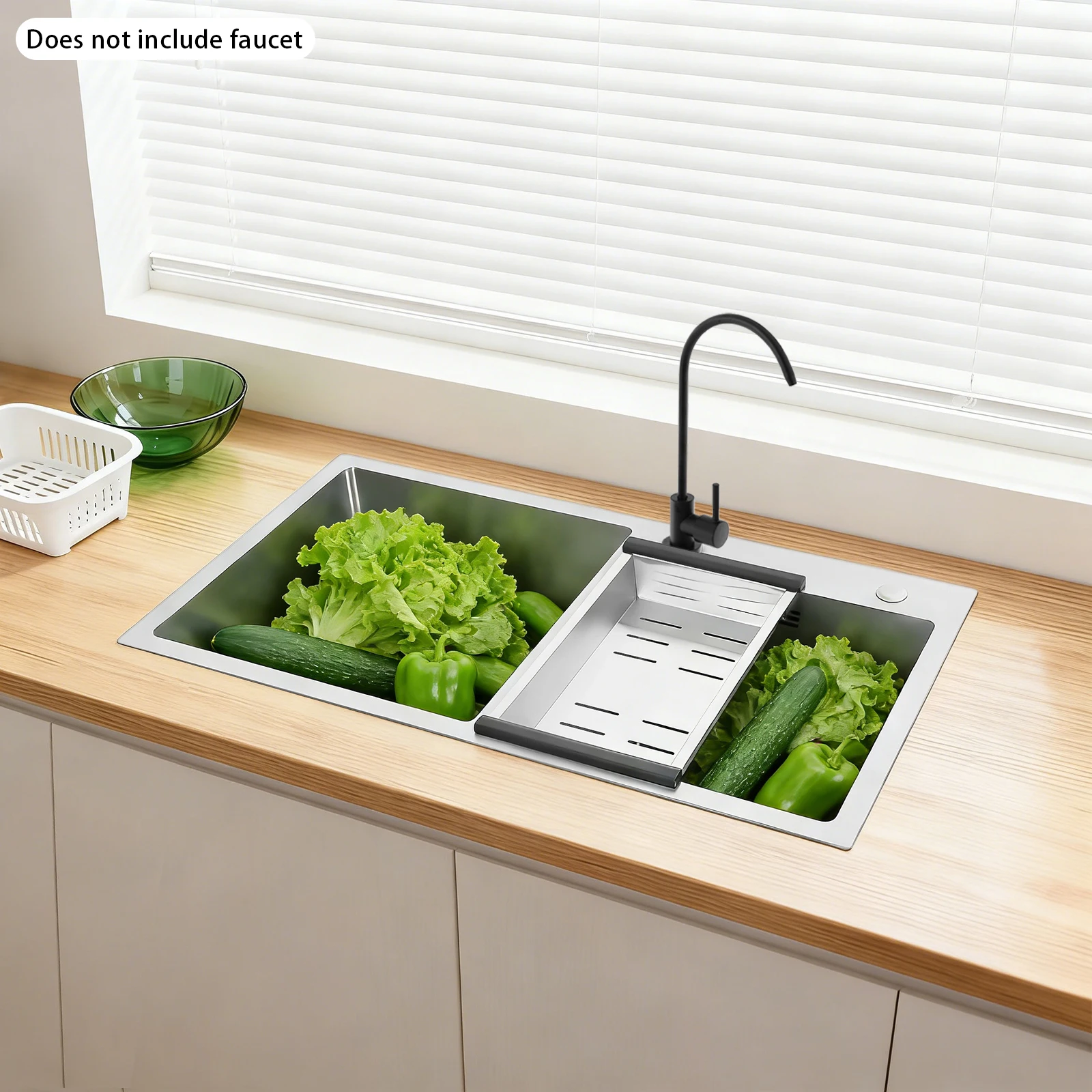 2 Compartment Stainless Steel Sink Commercial Drop-in Practical Sink Set w/Drainer Basket+Pipes for Kitchen Bathroom 78*43*21cm
2 Compartment Stainless Steel Sink Commercial Drop-in Practical Sink Set w/Drainer Basket+Pipes for Kitchen Bathroom 78*43*21cm