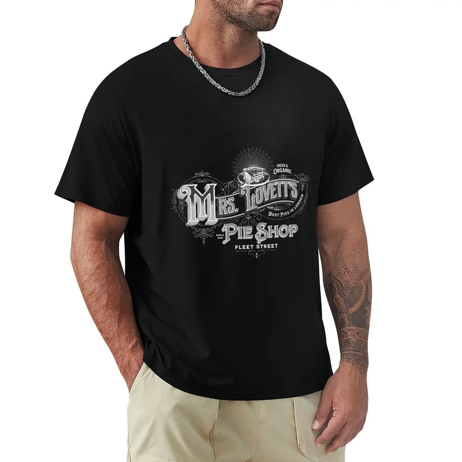 Vintage Mrs. Lovett's Pie Shop Logo - Sweeney Todd Inspired Design T-Shirt sports fans plus size clothes mens workout shirts
Vintage Mrs. Lovett's Pie Shop Logo - Sweeney Todd Inspired Design T-Shirt sports fans plus size clothes mens workout shirts