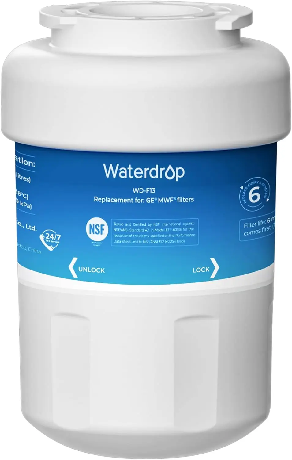 Refrigerator Water Filter Replacement for GE MWF, Kenmore 9991, WFC1201, WD-F13
Refrigerator Water Filter Replacement for GE MWF, Kenmore 9991, WFC1201, WD-F13