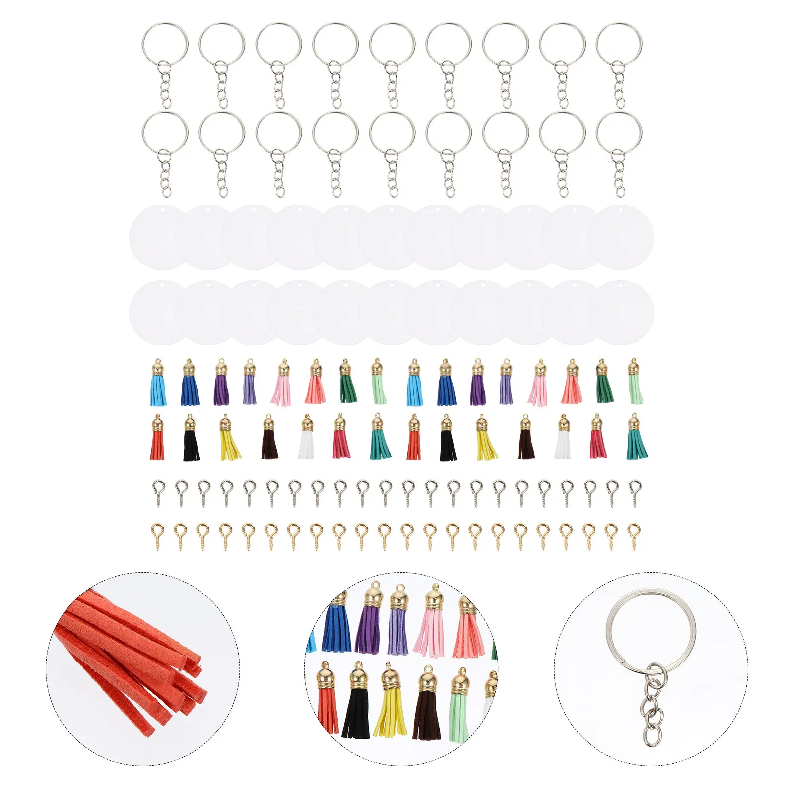 1Set DIY Keychain Making Kit Tassel Pendant Accessories Acrylic Sheets Charms for Custom Keyring Decoration Handmade Craft DIY
1Set DIY Keychain Making Kit Tassel Pendant Accessories Acrylic Sheets Charms for Custom Keyring Decoration Handmade Craft DIY