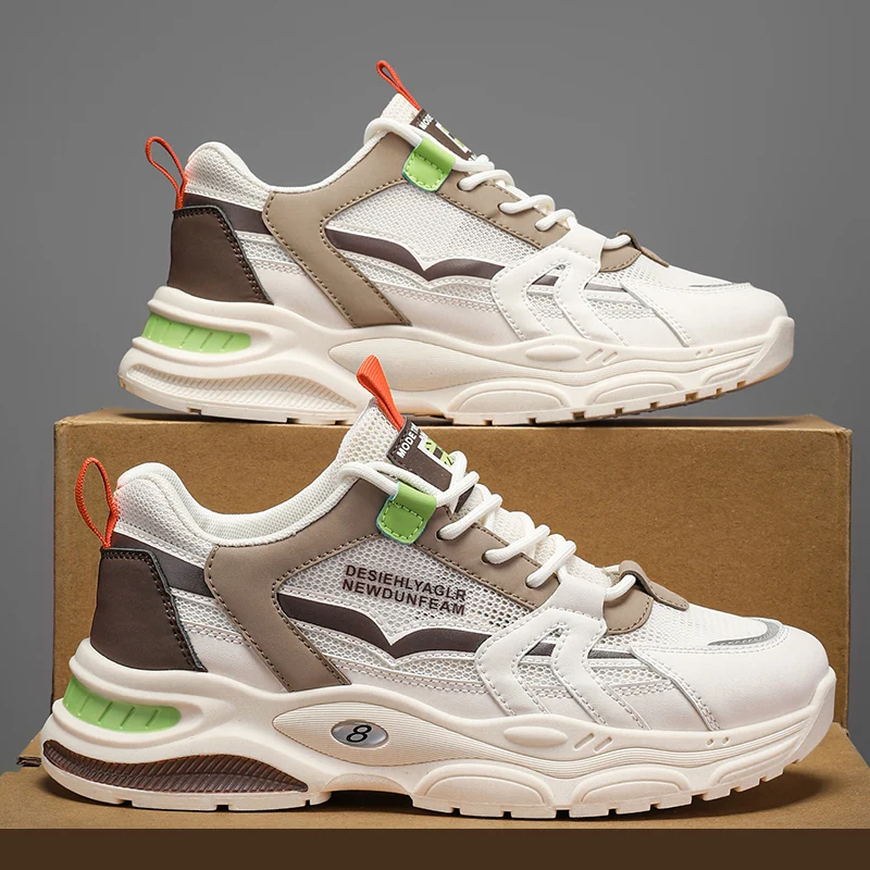 Мужская модная дышащая спортивная прогулочная обувь, повседневные кроссовки на шнуровке, легкая подошва из ПВХ для повседневного использования в всех сезонах — уличная обувь с дышащей верхней и удобной стелькой
Мужская модная дышащая спортивная прогулочная обувь, повседневные кроссовки на шнуровке, легкая подошва из ПВХ для повседневного использования в всех сезонах — уличная обувь с дышащей верхней и удобной стелькой